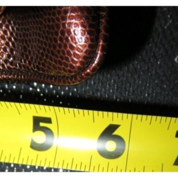 J. TIRAS Metallic Copper Snakeskin Embossed Leather Crossbody Jeweled Clutch bag - Picture 13 of 15